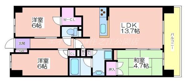 大阪ベイレジデンス　リブリーコートの物件間取画像